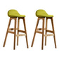 Contemporary 29-inch Indoor Bar Stool Wood Armless Low Back Stool with Footrest Green Natural 2 Piece Set Clearhalo 'Bar Furniture' 'Bar Stools' 'bar_stools' 'furn' 'furn_bar_stools' 'furniture_bar_stools' 'Kitchen & Dining Furniture' 'kitchen&dining_furn' 'kitchen' 'kitchen_furn' Furniture' 4344452