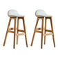 Contemporary 29-inch Indoor Bar Stool Wood Armless Low Back Stool with Footrest Beige Natural 2 Piece Set Clearhalo 'Bar Furniture' 'Bar Stools' 'bar_stools' 'furn' 'furn_bar_stools' 'furniture_bar_stools' 'Kitchen & Dining Furniture' 'kitchen&dining_furn' 'kitchen' 'kitchen_furn' Furniture' 4344454