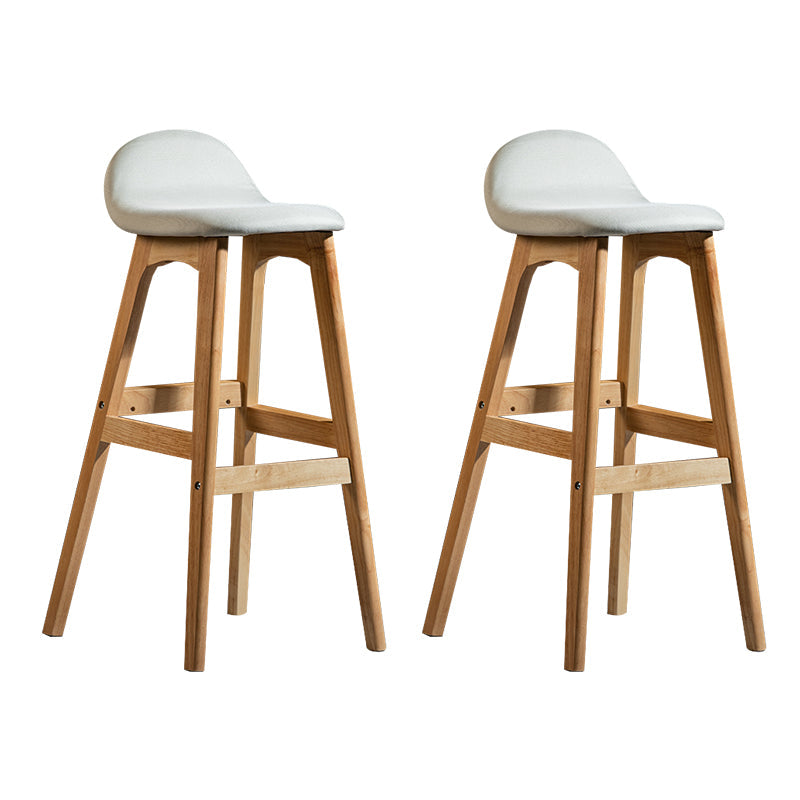 Contemporary 29-inch Indoor Bar Stool Wood Armless Low Back Stool with Footrest Beige Natural 2 Piece Set Clearhalo 'Bar Furniture' 'Bar Stools' 'bar_stools' 'furn' 'furn_bar_stools' 'furniture_bar_stools' 'Kitchen & Dining Furniture' 'kitchen&dining_furn' 'kitchen' 'kitchen_furn' Furniture' 4344454