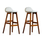 Contemporary 29-inch Indoor Bar Stool Wood Armless Low Back Stool with Footrest Beige Brown 2 Piece Set Clearhalo 'Bar Furniture' 'Bar Stools' 'bar_stools' 'furn' 'furn_bar_stools' 'furniture_bar_stools' 'Kitchen & Dining Furniture' 'kitchen&dining_furn' 'kitchen' 'kitchen_furn' Furniture' 4344455