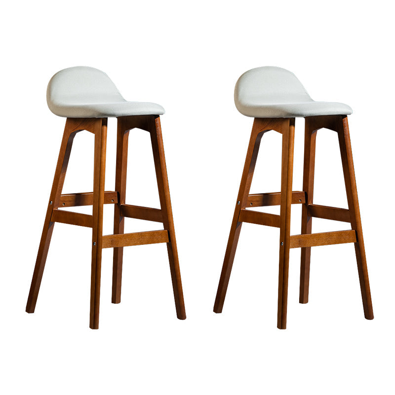 Contemporary 29-inch Indoor Bar Stool Wood Armless Low Back Stool with Footrest Beige Brown 2 Piece Set Clearhalo 'Bar Furniture' 'Bar Stools' 'bar_stools' 'furn' 'furn_bar_stools' 'furniture_bar_stools' 'Kitchen & Dining Furniture' 'kitchen&dining_furn' 'kitchen' 'kitchen_furn' Furniture' 4344455