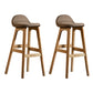 Contemporary 29-inch Indoor Bar Stool Wood Armless Low Back Stool with Footrest Brown Natural 2 Piece Set Clearhalo 'Bar Furniture' 'Bar Stools' 'bar_stools' 'furn' 'furn_bar_stools' 'furniture_bar_stools' 'Kitchen & Dining Furniture' 'kitchen&dining_furn' 'kitchen' 'kitchen_furn' Furniture' 4344456