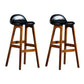 Contemporary 29-inch Indoor Bar Stool Wood Armless Low Back Stool with Footrest Black Brown 2 Piece Set Clearhalo 'Bar Furniture' 'Bar Stools' 'bar_stools' 'furn' 'furn_bar_stools' 'furniture_bar_stools' 'Kitchen & Dining Furniture' 'kitchen&dining_furn' 'kitchen' 'kitchen_furn' Furniture' 4344459