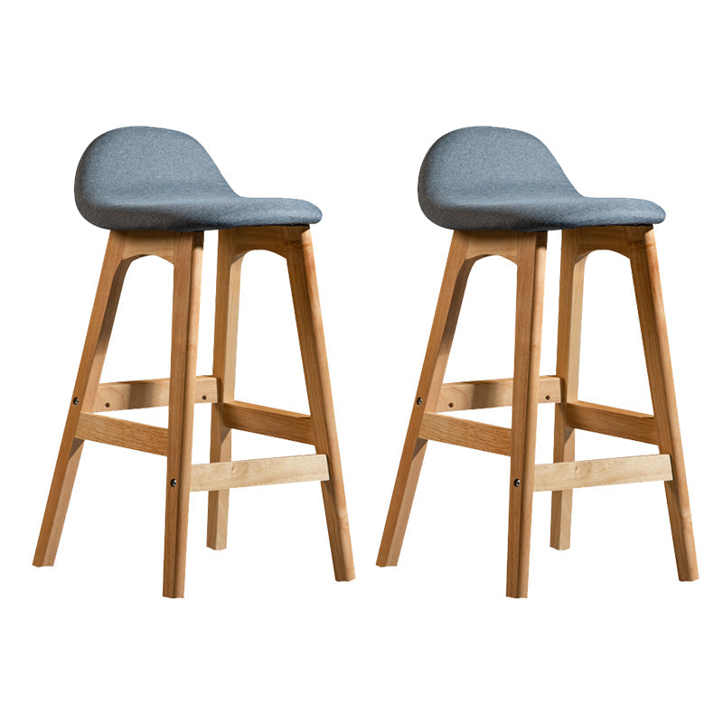 Contemporary 29-inch Indoor Bar Stool Wood Armless Low Back Stool with Footrest Grey Natural 2 Piece Set Clearhalo 'Bar Furniture' 'Bar Stools' 'bar_stools' 'furn' 'furn_bar_stools' 'furniture_bar_stools' 'Kitchen & Dining Furniture' 'kitchen&dining_furn' 'kitchen' 'kitchen_furn' Furniture' 4344460