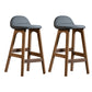 Contemporary 29-inch Indoor Bar Stool Wood Armless Low Back Stool with Footrest Grey Gray 2 Piece Set Clearhalo 'Bar Furniture' 'Bar Stools' 'bar_stools' 'furn' 'furn_bar_stools' 'furniture_bar_stools' 'Kitchen & Dining Furniture' 'kitchen&dining_furn' 'kitchen' 'kitchen_furn' Furniture' 4344461
