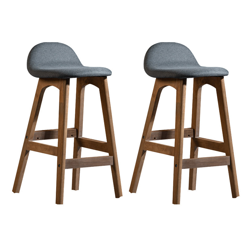 Contemporary 29-inch Indoor Bar Stool Wood Armless Low Back Stool with Footrest Grey Gray 2 Piece Set Clearhalo 'Bar Furniture' 'Bar Stools' 'bar_stools' 'furn' 'furn_bar_stools' 'furniture_bar_stools' 'Kitchen & Dining Furniture' 'kitchen&dining_furn' 'kitchen' 'kitchen_furn' Furniture' 4344461