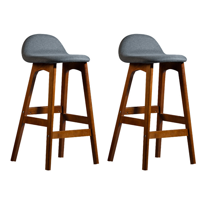 Contemporary 29-inch Indoor Bar Stool Wood Armless Low Back Stool with Footrest Grey Brown 2 Piece Set Clearhalo 'Bar Furniture' 'Bar Stools' 'bar_stools' 'furn' 'furn_bar_stools' 'furniture_bar_stools' 'Kitchen & Dining Furniture' 'kitchen&dining_furn' 'kitchen' 'kitchen_furn' Furniture' 4344462