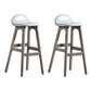 Contemporary 29-inch Indoor Bar Stool Wood Armless Low Back Stool with Footrest White Gray 2 Piece Set Clearhalo 'Bar Furniture' 'Bar Stools' 'bar_stools' 'furn' 'furn_bar_stools' 'furniture_bar_stools' 'Kitchen & Dining Furniture' 'kitchen&dining_furn' 'kitchen' 'kitchen_furn' Furniture' 4344464