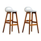 Contemporary 29-inch Indoor Bar Stool Wood Armless Low Back Stool with Footrest White Brown 2 Piece Set Clearhalo 'Bar Furniture' 'Bar Stools' 'bar_stools' 'furn' 'furn_bar_stools' 'furniture_bar_stools' 'Kitchen & Dining Furniture' 'kitchen&dining_furn' 'kitchen' 'kitchen_furn' Furniture' 4344465