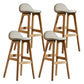 Contemporary 29-inch Indoor Bar Stool Wood Armless Low Back Stool with Footrest Light Apricot Natural 4 Piece Set Clearhalo 'Bar Furniture' 'Bar Stools' 'bar_stools' 'furn' 'furn_bar_stools' 'furniture_bar_stools' 'Kitchen & Dining Furniture' 'kitchen&dining_furn' 'kitchen' 'kitchen_furn' Furniture' 4344466