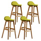 Contemporary 29-inch Indoor Bar Stool Wood Armless Low Back Stool with Footrest Green Natural 4 Piece Set Clearhalo 'Bar Furniture' 'Bar Stools' 'bar_stools' 'furn' 'furn_bar_stools' 'furniture_bar_stools' 'Kitchen & Dining Furniture' 'kitchen&dining_furn' 'kitchen' 'kitchen_furn' Furniture' 4344468