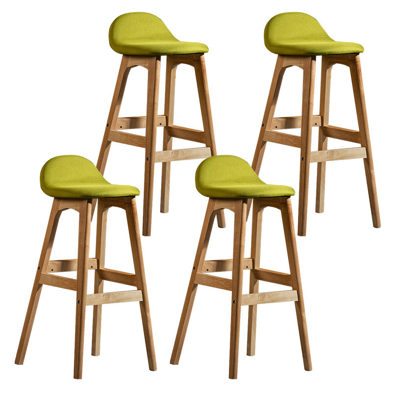 Contemporary 29-inch Indoor Bar Stool Wood Armless Low Back Stool with Footrest Green Natural 4 Piece Set Clearhalo 'Bar Furniture' 'Bar Stools' 'bar_stools' 'furn' 'furn_bar_stools' 'furniture_bar_stools' 'Kitchen & Dining Furniture' 'kitchen&dining_furn' 'kitchen' 'kitchen_furn' Furniture' 4344468