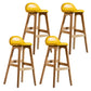 Contemporary 29-inch Indoor Bar Stool Wood Armless Low Back Stool with Footrest Yellow Natural 4 Piece Set Clearhalo 'Bar Furniture' 'Bar Stools' 'bar_stools' 'furn' 'furn_bar_stools' 'furniture_bar_stools' 'Kitchen & Dining Furniture' 'kitchen&dining_furn' 'kitchen' 'kitchen_furn' Furniture' 4344469