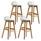 Contemporary 29-inch Indoor Bar Stool Wood Armless Low Back Stool with Footrest Beige Natural 4 Piece Set Clearhalo 'Bar Furniture' 'Bar Stools' 'bar_stools' 'furn' 'furn_bar_stools' 'furniture_bar_stools' 'Kitchen & Dining Furniture' 'kitchen&dining_furn' 'kitchen' 'kitchen_furn' Furniture' 4344470