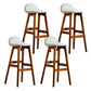 Contemporary 29-inch Indoor Bar Stool Wood Armless Low Back Stool with Footrest Beige Brown 4 Piece Set Clearhalo 'Bar Furniture' 'Bar Stools' 'bar_stools' 'furn' 'furn_bar_stools' 'furniture_bar_stools' 'Kitchen & Dining Furniture' 'kitchen&dining_furn' 'kitchen' 'kitchen_furn' Furniture' 4344471