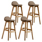 Contemporary 29-inch Indoor Bar Stool Wood Armless Low Back Stool with Footrest Brown Natural 4 Piece Set Clearhalo 'Bar Furniture' 'Bar Stools' 'bar_stools' 'furn' 'furn_bar_stools' 'furniture_bar_stools' 'Kitchen & Dining Furniture' 'kitchen&dining_furn' 'kitchen' 'kitchen_furn' Furniture' 4344472