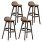Contemporary 29-inch Indoor Bar Stool Wood Armless Low Back Stool with Footrest Brown Gray 4 Piece Set Clearhalo 'Bar Furniture' 'Bar Stools' 'bar_stools' 'furn' 'furn_bar_stools' 'furniture_bar_stools' 'Kitchen & Dining Furniture' 'kitchen&dining_furn' 'kitchen' 'kitchen_furn' Furniture' 4344473