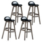 Contemporary 29-inch Indoor Bar Stool Wood Armless Low Back Stool with Footrest Black Gray 4 Piece Set Clearhalo 'Bar Furniture' 'Bar Stools' 'bar_stools' 'furn' 'furn_bar_stools' 'furniture_bar_stools' 'Kitchen & Dining Furniture' 'kitchen&dining_furn' 'kitchen' 'kitchen_furn' Furniture' 4344474