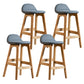 Contemporary 29-inch Indoor Bar Stool Wood Armless Low Back Stool with Footrest Grey Natural 4 Piece Set Clearhalo 'Bar Furniture' 'Bar Stools' 'bar_stools' 'furn' 'furn_bar_stools' 'furniture_bar_stools' 'Kitchen & Dining Furniture' 'kitchen&dining_furn' 'kitchen' 'kitchen_furn' Furniture' 4344476