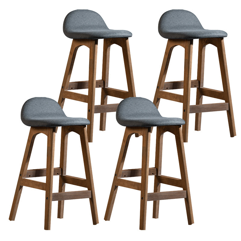 Contemporary 29-inch Indoor Bar Stool Wood Armless Low Back Stool with Footrest Grey Gray 4 Piece Set Clearhalo 'Bar Furniture' 'Bar Stools' 'bar_stools' 'furn' 'furn_bar_stools' 'furniture_bar_stools' 'Kitchen & Dining Furniture' 'kitchen&dining_furn' 'kitchen' 'kitchen_furn' Furniture' 4344477