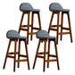Contemporary 29-inch Indoor Bar Stool Wood Armless Low Back Stool with Footrest Grey Brown 4 Piece Set Clearhalo 'Bar Furniture' 'Bar Stools' 'bar_stools' 'furn' 'furn_bar_stools' 'furniture_bar_stools' 'Kitchen & Dining Furniture' 'kitchen&dining_furn' 'kitchen' 'kitchen_furn' Furniture' 4344478