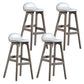 Contemporary 29-inch Indoor Bar Stool Wood Armless Low Back Stool with Footrest White Gray 4 Piece Set Clearhalo 'Bar Furniture' 'Bar Stools' 'bar_stools' 'furn' 'furn_bar_stools' 'furniture_bar_stools' 'Kitchen & Dining Furniture' 'kitchen&dining_furn' 'kitchen' 'kitchen_furn' Furniture' 4344480