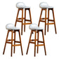 Contemporary 29-inch Indoor Bar Stool Wood Armless Low Back Stool with Footrest White Brown 4 Piece Set Clearhalo 'Bar Furniture' 'Bar Stools' 'bar_stools' 'furn' 'furn_bar_stools' 'furniture_bar_stools' 'Kitchen & Dining Furniture' 'kitchen&dining_furn' 'kitchen' 'kitchen_furn' Furniture' 4344481