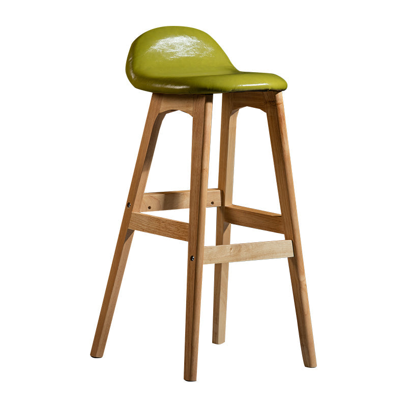 Contemporary 29-inch Indoor Bar Stool Wood Armless Low Back Stool with Footrest Aqua Natural 1 Piece Clearhalo 'Bar Furniture' 'Bar Stools' 'bar_stools' 'furn' 'furn_bar_stools' 'furniture_bar_stools' 'Kitchen & Dining Furniture' 'kitchen&dining_furn' 'kitchen' 'kitchen_furn' Furniture' 4344482