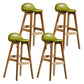 Contemporary 29-inch Indoor Bar Stool Wood Armless Low Back Stool with Footrest Aqua Natural 4 Piece Set Clearhalo 'Bar Furniture' 'Bar Stools' 'bar_stools' 'furn' 'furn_bar_stools' 'furniture_bar_stools' 'Kitchen & Dining Furniture' 'kitchen&dining_furn' 'kitchen' 'kitchen_furn' Furniture' 4344484