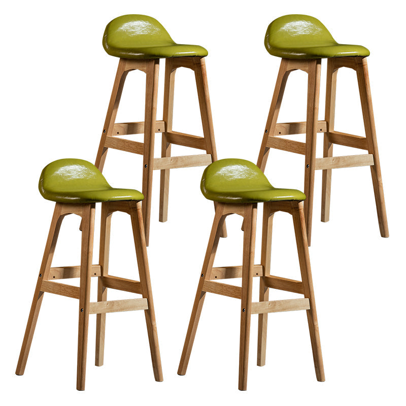 Contemporary 29-inch Indoor Bar Stool Wood Armless Low Back Stool with Footrest Aqua Natural 4 Piece Set Clearhalo 'Bar Furniture' 'Bar Stools' 'bar_stools' 'furn' 'furn_bar_stools' 'furniture_bar_stools' 'Kitchen & Dining Furniture' 'kitchen&dining_furn' 'kitchen' 'kitchen_furn' Furniture' 4344484
