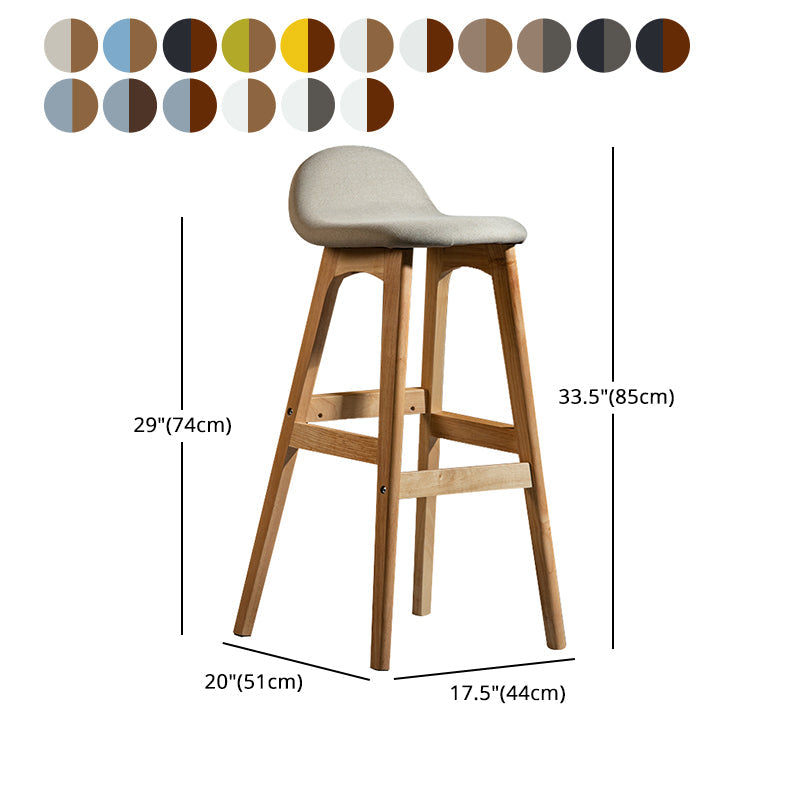 Contemporary 29-inch Indoor Bar Stool Wood Armless Low Back Stool with Footrest Clearhalo 'Bar Furniture' 'Bar Stools' 'bar_stools' 'furn' 'furn_bar_stools' 'furniture_bar_stools' 'Kitchen & Dining Furniture' 'kitchen&dining_furn' 'kitchen' 'kitchen_furn' Furniture' 4344485