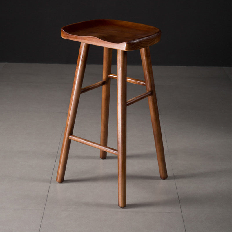 Modern Saddle Seat Bar Stool Pine Backless Footrest Counter Stool with Wood Legs Clearhalo 'Bar Furniture' 'Bar Stools' 'bar_stools' 'furn' 'furn_bar_stools' 'furniture_bar_stools' 'Kitchen & Dining Furniture' 'kitchen&dining_furn' 'kitchen' 'kitchen_furn' Furniture' 4344488