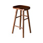 Modern Saddle Seat Bar Stool Pine Backless Footrest Counter Stool with Wood Legs Walnut 1 Piece Short Stool(22"H) Clearhalo 'Bar Furniture' 'Bar Stools' 'bar_stools' 'furn' 'furn_bar_stools' 'furniture_bar_stools' 'Kitchen & Dining Furniture' 'kitchen&dining_furn' 'kitchen' 'kitchen_furn' Furniture' 4344492
