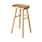 Modern Saddle Seat Bar Stool Pine Backless Footrest Counter Stool with Wood Legs Wood 1 Piece Counter Stool(26"H) Clearhalo 'Bar Furniture' 'Bar Stools' 'bar_stools' 'furn' 'furn_bar_stools' 'furniture_bar_stools' 'Kitchen & Dining Furniture' 'kitchen&dining_furn' 'kitchen' 'kitchen_furn' Furniture' 4344500