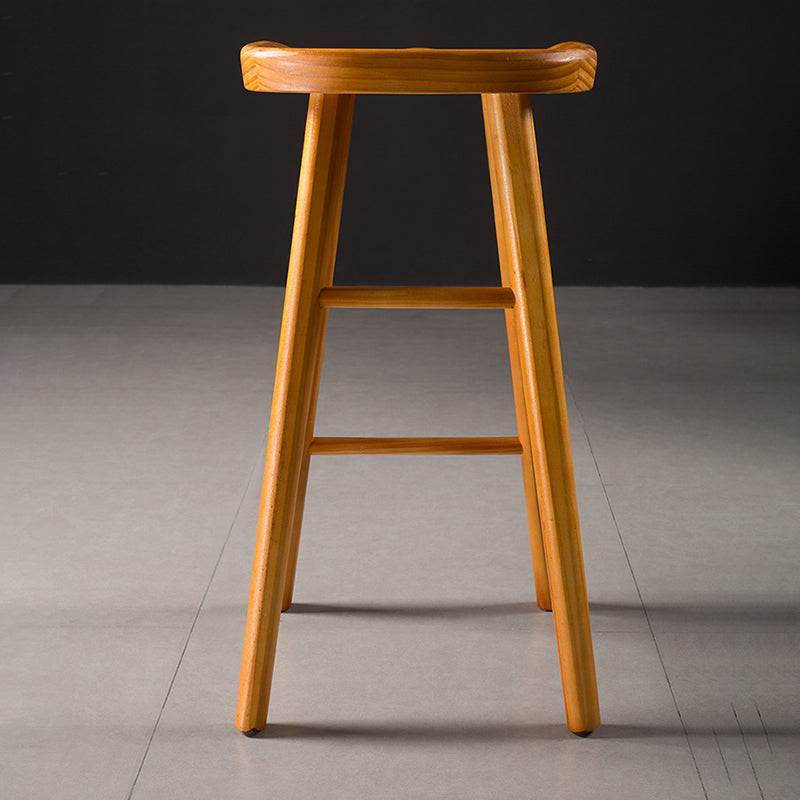 Modern Saddle Seat Bar Stool Pine Backless Footrest Counter Stool with Wood Legs Clearhalo 'Bar Furniture' 'Bar Stools' 'bar_stools' 'furn' 'furn_bar_stools' 'furniture_bar_stools' 'Kitchen & Dining Furniture' 'kitchen&dining_furn' 'kitchen' 'kitchen_furn' Furniture' 4344505