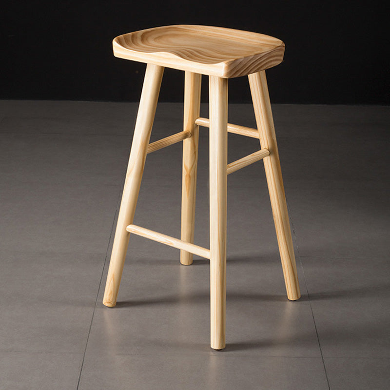 Modern Saddle Seat Bar Stool Pine Backless Footrest Counter Stool with Wood Legs Clearhalo 'Bar Furniture' 'Bar Stools' 'bar_stools' 'furn' 'furn_bar_stools' 'furniture_bar_stools' 'Kitchen & Dining Furniture' 'kitchen&dining_furn' 'kitchen' 'kitchen_furn' Furniture' 4344510