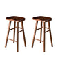 Modern Saddle Seat Bar Stool Pine Backless Footrest Counter Stool with Wood Legs Walnut 2 Piece Set Short Stool(22"H) Clearhalo 'Bar Furniture' 'Bar Stools' 'bar_stools' 'furn' 'furn_bar_stools' 'furniture_bar_stools' 'Kitchen & Dining Furniture' 'kitchen&dining_furn' 'kitchen' 'kitchen_furn' Furniture' 4344511