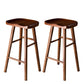Modern Saddle Seat Bar Stool Pine Backless Footrest Counter Stool with Wood Legs Walnut 2 Piece Set Bar Stool(30"H) Clearhalo 'Bar Furniture' 'Bar Stools' 'bar_stools' 'furn' 'furn_bar_stools' 'furniture_bar_stools' 'Kitchen & Dining Furniture' 'kitchen&dining_furn' 'kitchen' 'kitchen_furn' Furniture' 4344513