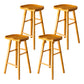 Modern Saddle Seat Bar Stool Pine Backless Footrest Counter Stool with Wood Legs Light Wood 4 Piece Set Short Stool(22"H) Clearhalo 'Bar Furniture' 'Bar Stools' 'bar_stools' 'furn' 'furn_bar_stools' 'furniture_bar_stools' 'Kitchen & Dining Furniture' 'kitchen&dining_furn' 'kitchen' 'kitchen_furn' Furniture' 4344517