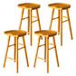 Modern Saddle Seat Bar Stool Pine Backless Footrest Counter Stool with Wood Legs Light Wood 4 Piece Set Bar Stool(30"H) Clearhalo 'Bar Furniture' 'Bar Stools' 'bar_stools' 'furn' 'furn_bar_stools' 'furniture_bar_stools' 'Kitchen & Dining Furniture' 'kitchen&dining_furn' 'kitchen' 'kitchen_furn' Furniture' 4344519