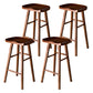 Modern Saddle Seat Bar Stool Pine Backless Footrest Counter Stool with Wood Legs Walnut 4 Piece Set Bar Stool(30"H) Clearhalo 'Bar Furniture' 'Bar Stools' 'bar_stools' 'furn' 'furn_bar_stools' 'furniture_bar_stools' 'Kitchen & Dining Furniture' 'kitchen&dining_furn' 'kitchen' 'kitchen_furn' Furniture' 4344522