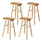 Modern Saddle Seat Bar Stool Pine Backless Footrest Counter Stool with Wood Legs Wood 4 Piece Set Short Stool(22"H) Clearhalo 'Bar Furniture' 'Bar Stools' 'bar_stools' 'furn' 'furn_bar_stools' 'furniture_bar_stools' 'Kitchen & Dining Furniture' 'kitchen&dining_furn' 'kitchen' 'kitchen_furn' Furniture' 4344523