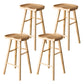 Modern Saddle Seat Bar Stool Pine Backless Footrest Counter Stool with Wood Legs Wood 4 Piece Set Bar Stool(30"H) Clearhalo 'Bar Furniture' 'Bar Stools' 'bar_stools' 'furn' 'furn_bar_stools' 'furniture_bar_stools' 'Kitchen & Dining Furniture' 'kitchen&dining_furn' 'kitchen' 'kitchen_furn' Furniture' 4344525
