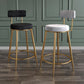 Glam Metal Upholstered Bar Stool Bristol Barstool with Iron Legs and Low Cushion Back Clearhalo 'Bar Furniture' 'Bar Stools' 'bar_stools' 'furn' 'furn_bar_stools' 'furniture_bar_stools' 'Kitchen & Dining Furniture' 'kitchen&dining_furn' 'kitchen' 'kitchen_furn' Furniture' 4344529