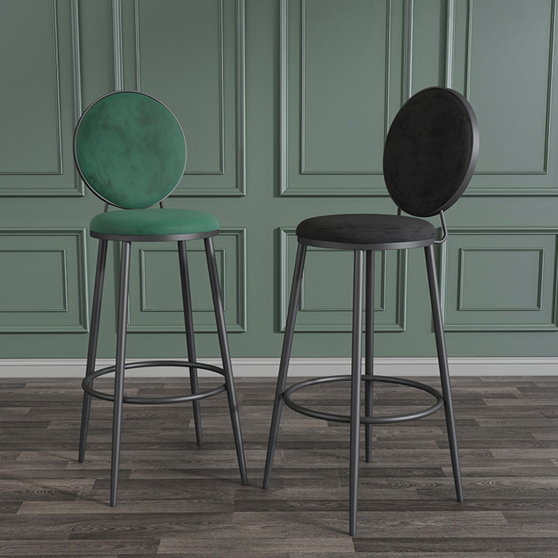 Glam Metal Upholstered Bar Stool Bristol Barstool with Iron Legs and Low Cushion Back Clearhalo 'Bar Furniture' 'Bar Stools' 'bar_stools' 'furn' 'furn_bar_stools' 'furniture_bar_stools' 'Kitchen & Dining Furniture' 'kitchen&dining_furn' 'kitchen' 'kitchen_furn' Furniture' 4344543