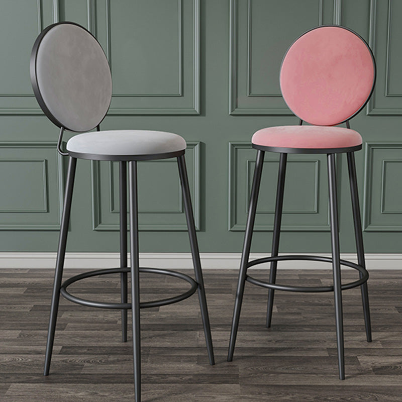 Glam Metal Upholstered Bar Stool Bristol Barstool with Iron Legs and Low Cushion Back Clearhalo 'Bar Furniture' 'Bar Stools' 'bar_stools' 'furn' 'furn_bar_stools' 'furniture_bar_stools' 'Kitchen & Dining Furniture' 'kitchen&dining_furn' 'kitchen' 'kitchen_furn' Furniture' 4344545