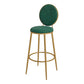 Glam Metal Upholstered Bar Stool Bristol Barstool with Iron Legs and Low Cushion Back Fluorescent Green Gold 1 Piece Clearhalo 'Bar Furniture' 'Bar Stools' 'bar_stools' 'furn' 'furn_bar_stools' 'furniture_bar_stools' 'Kitchen & Dining Furniture' 'kitchen&dining_furn' 'kitchen' 'kitchen_furn' Furniture' 4344546