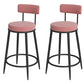 Glam Metal Upholstered Bar Stool Bristol Barstool with Iron Legs and Low Cushion Back Pink Black 2 Piece Set Clearhalo 'Bar Furniture' 'Bar Stools' 'bar_stools' 'furn' 'furn_bar_stools' 'furniture_bar_stools' 'Kitchen & Dining Furniture' 'kitchen&dining_furn' 'kitchen' 'kitchen_furn' Furniture' 4344557
