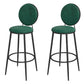 Glam Metal Upholstered Bar Stool Bristol Barstool with Iron Legs and Low Cushion Back Fluorescent Green Black 2 Piece Set Clearhalo 'Bar Furniture' 'Bar Stools' 'bar_stools' 'furn' 'furn_bar_stools' 'furniture_bar_stools' 'Kitchen & Dining Furniture' 'kitchen&dining_furn' 'kitchen' 'kitchen_furn' Furniture' 4344566