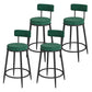 Glam Metal Upholstered Bar Stool Bristol Barstool with Iron Legs and Low Cushion Back Green Black 4 Piece Set Clearhalo 'Bar Furniture' 'Bar Stools' 'bar_stools' 'furn' 'furn_bar_stools' 'furniture_bar_stools' 'Kitchen & Dining Furniture' 'kitchen&dining_furn' 'kitchen' 'kitchen_furn' Furniture' 4344581